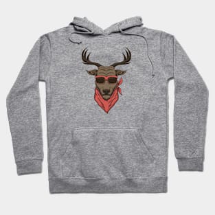 Cool Deer Head with Sunglasses Hoodie